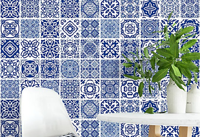 Tapeta Modré obkladačky